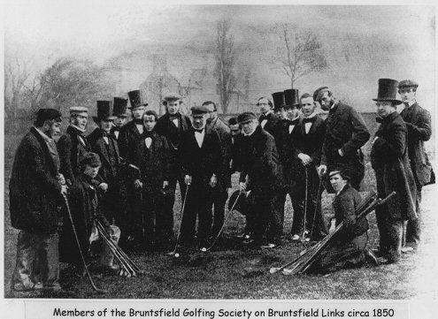 Members of the Bruntsfield Golfing Society on Bruntsfield Links circa 1850